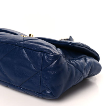 Chanel Goatskin Quilted Large Chanel 19 Flap Dark Blue 9 of 9