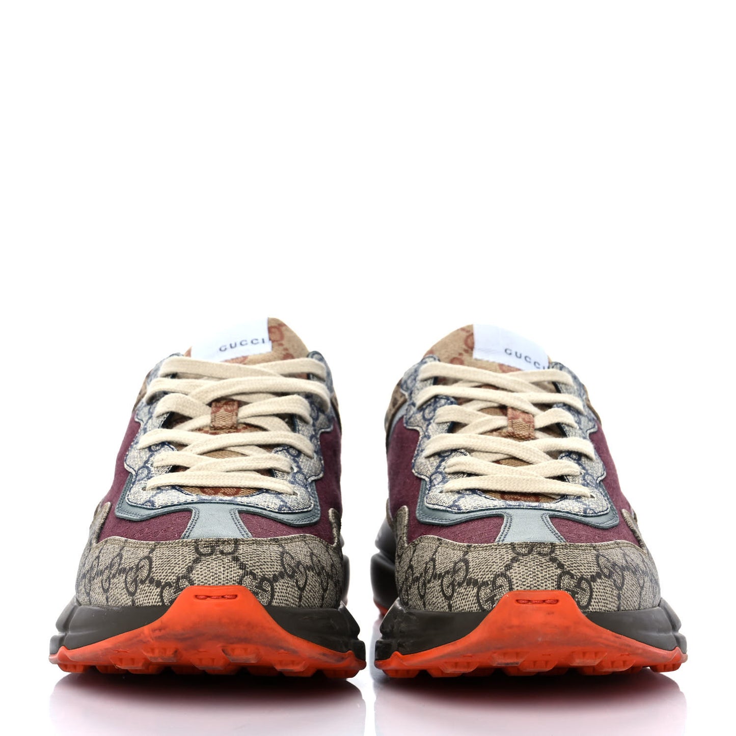 GG Supreme Monogram Mix Monogram Mens Rhyton Sneakers 8 Bordeaux Beige Ebony