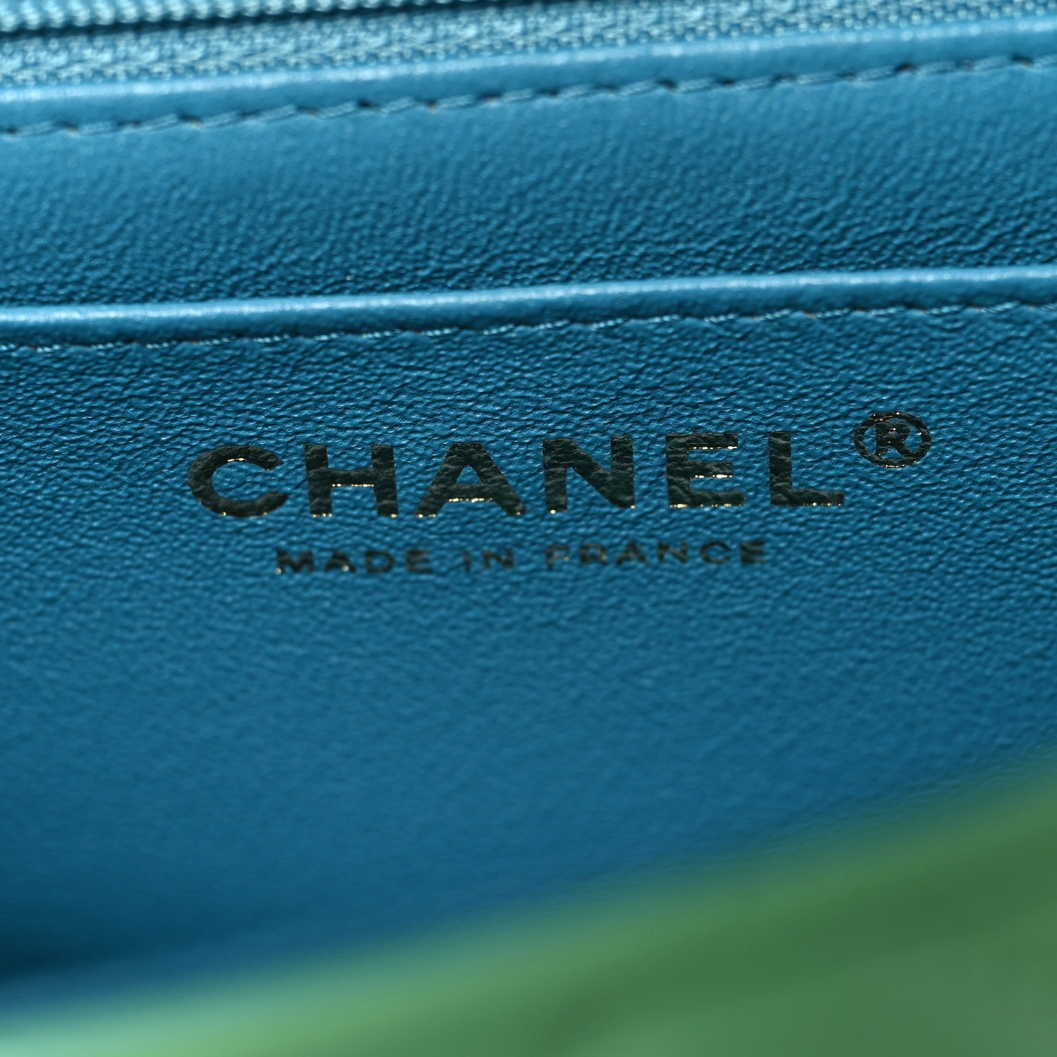 Chanel Lambskin Quilted Mini Rectangular Flap Green Blue 6 of 10