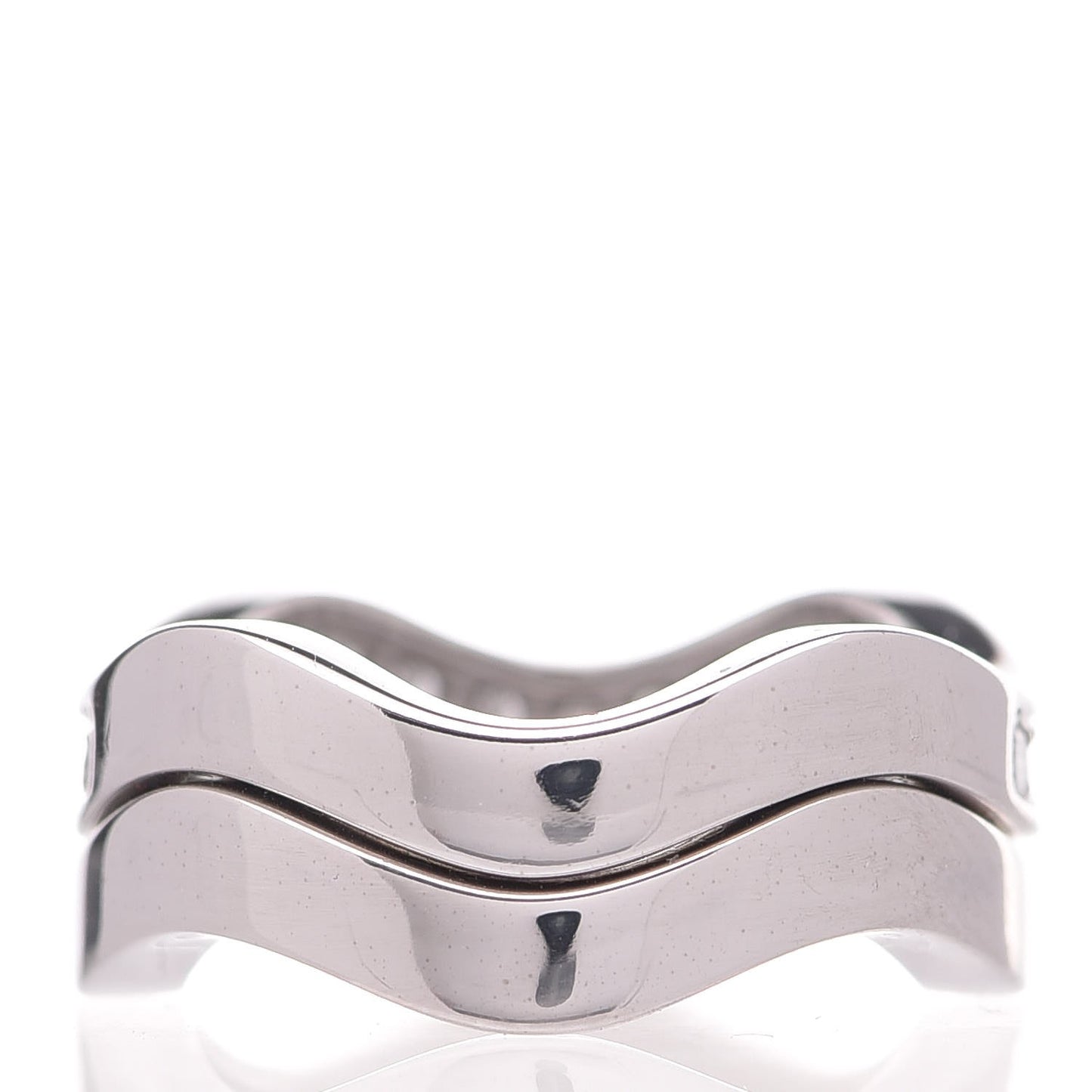 18K White Gold Diamond 2 Neptune Band Rings 49 4.75