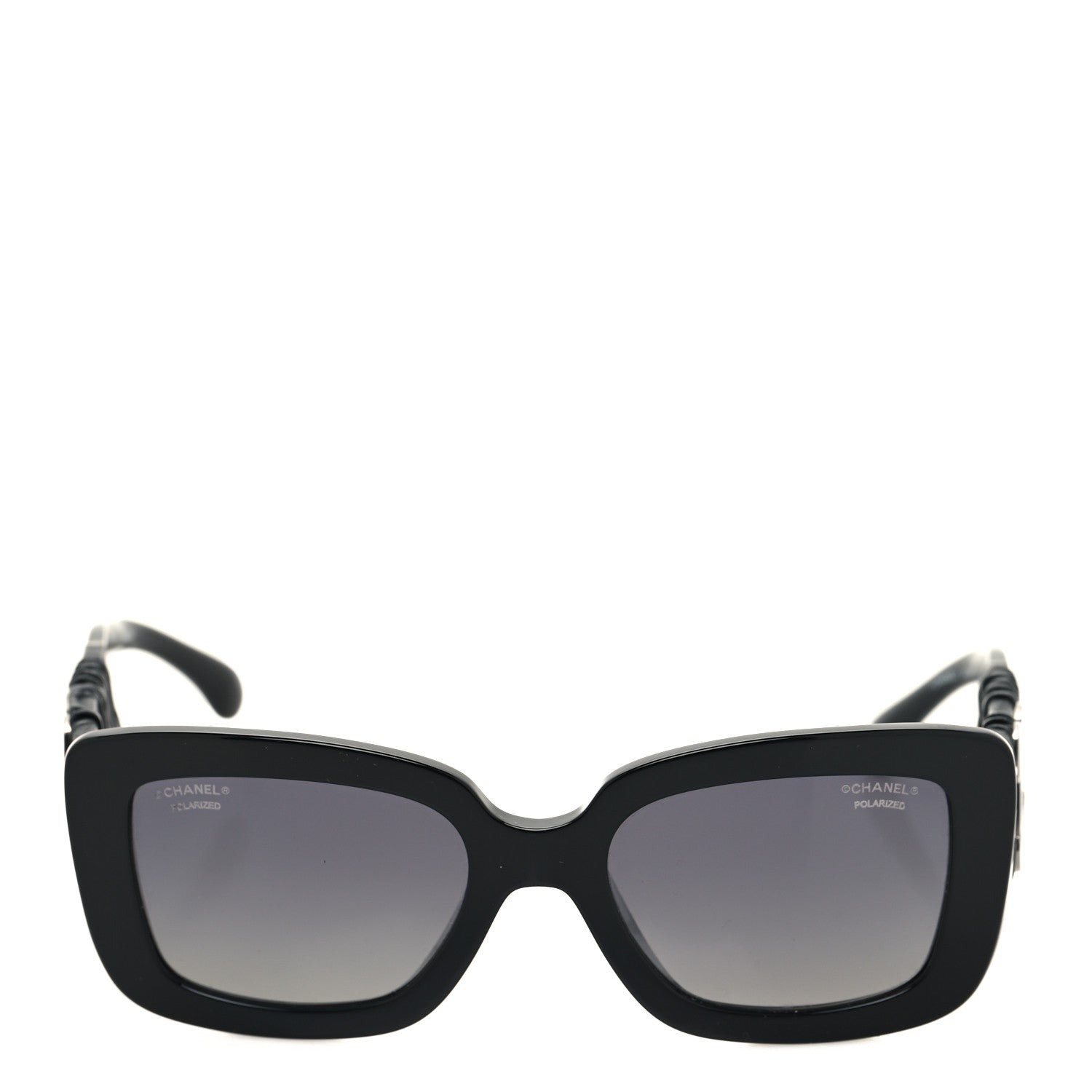 Chanel Acetate Calfskin Polarized Square Sunglasses 5473-Q-A Black 2 of 8