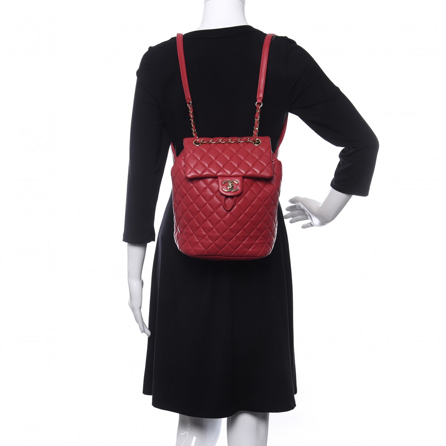 Lambskin Quilted Small Urban Spirit Backpack Dark Pink