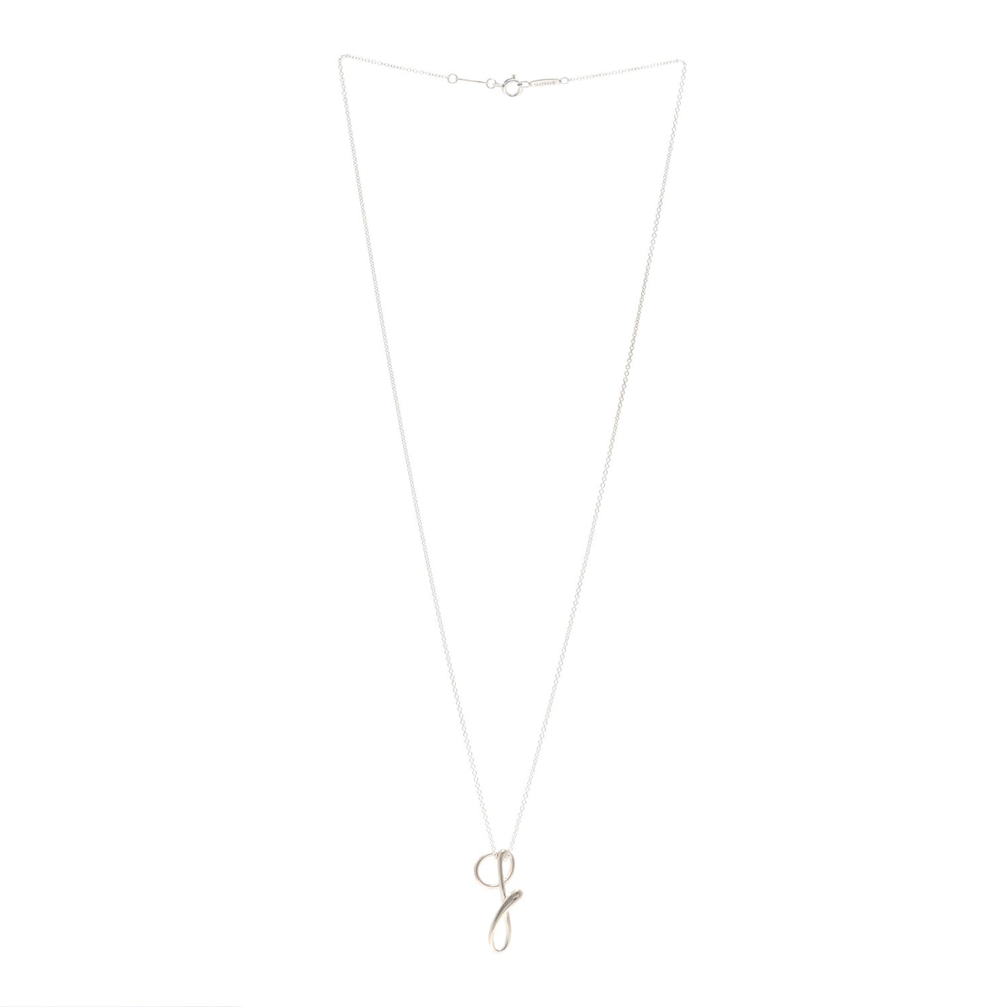 Sterling Silver Elsa Peretti Letter G Pendant Necklace