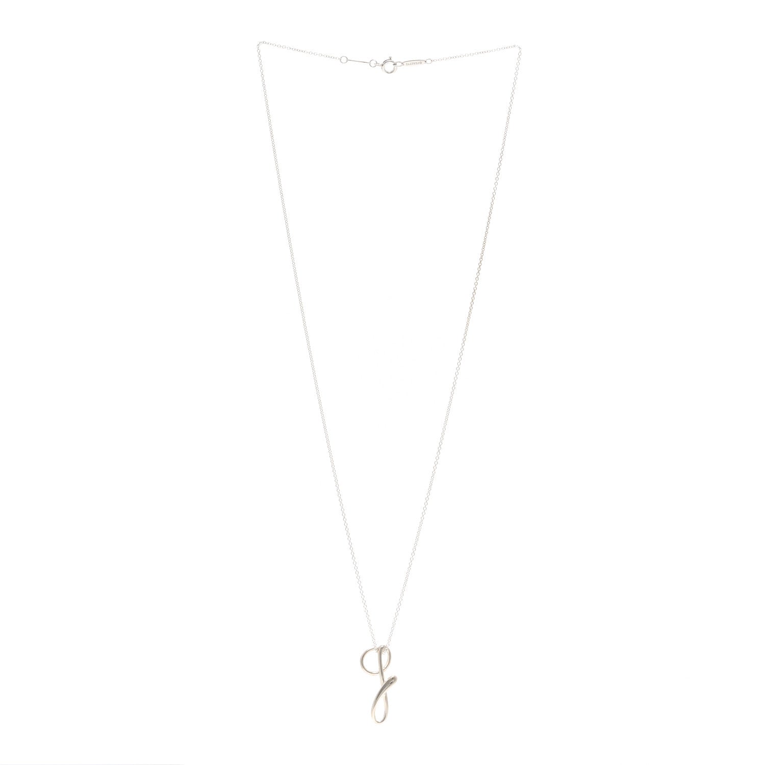 Tiffany Sterling Silver Elsa Peretti Letter G Pendant Necklace 3 of 4