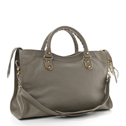 Balenciaga Chevre Gold Metallic Edge Hardware City Gris Taupe 4 of 10