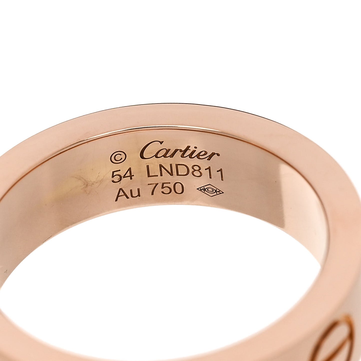 18K Pink Gold Pink Sapphire 5.5mm LOVE Ring 54 6.75