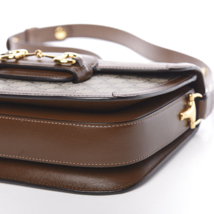 Gucci GG Supreme Monogram Horsebit 1955 Shoulder Bag Beige Brown Sugar 10 of 10