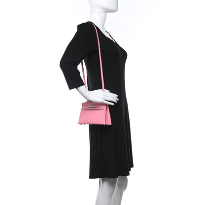 Hermes Chevre Mysore Verso Mini Kelly Sellier 20 Rose Confetti Sanguine 2 of 12