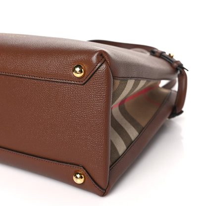 Burberry Grainy Calfskin House Check Medium Banner Tote Tan 8 of 8