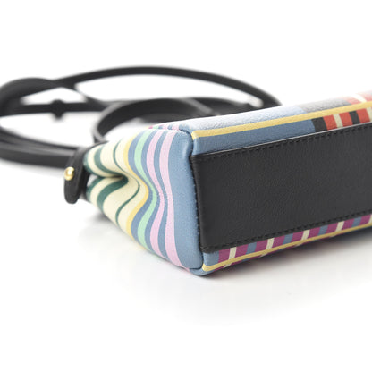 Fendi Vitello Seta Digital Print Micro Peekaboo Iconic Satchel Multicolor Black 6 of 11