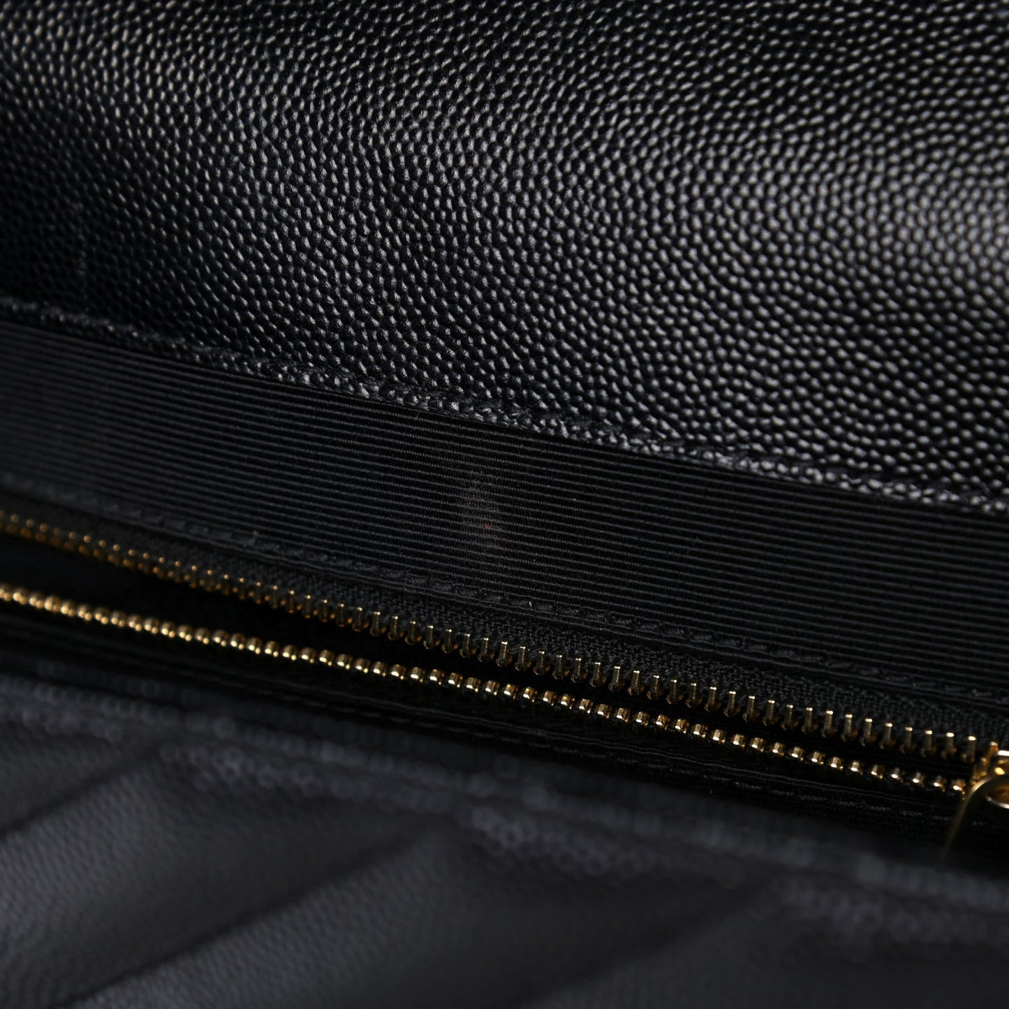 Grain De Poudre Matelasse Chevron Large Monogram Satchel Black