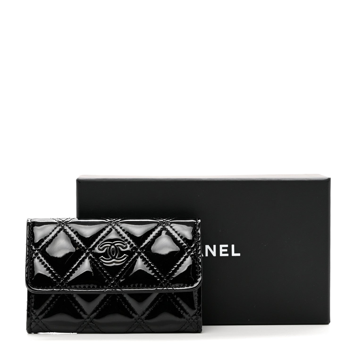 Chanel Patent Quilted Flap Card Holder Black 8 of 8