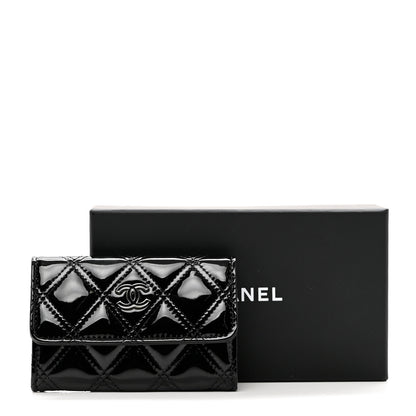 Chanel Patent Quilted Flap Card Holder Black 8 of 8