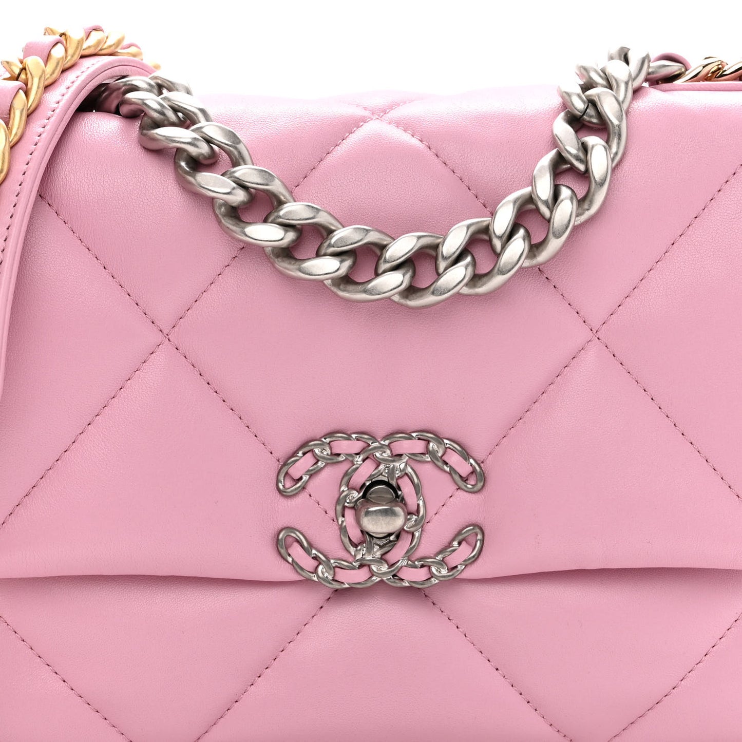 Lambskin Quilted Medium Chanel 19 Flap Pink