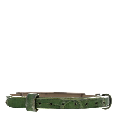 Cartier 18K White Gold Alligator 3 Motif LOVE Bracelet Green 2 of 5