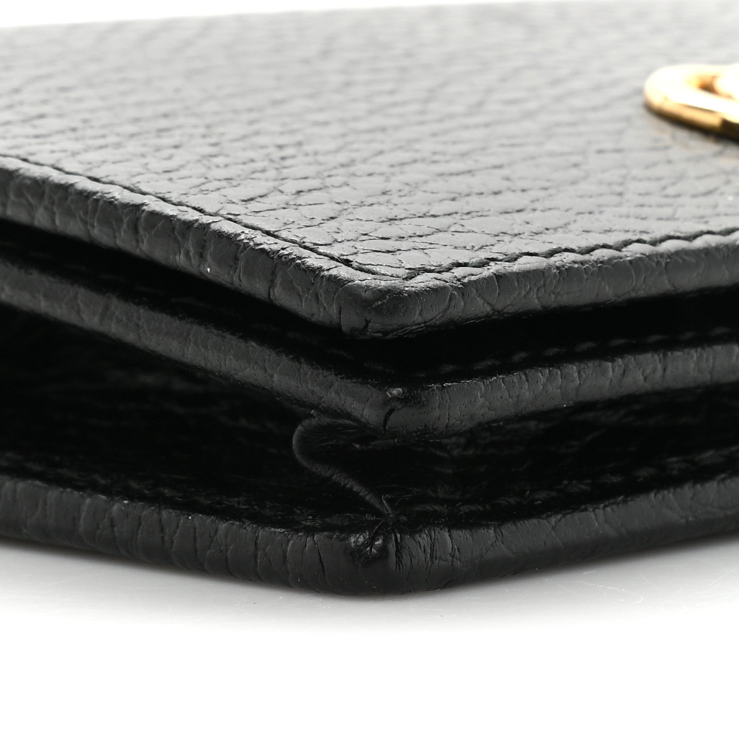 Gucci Pebbled Calfskin GG Marmont Card Case Black 10 of 13