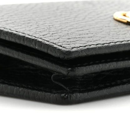 Gucci Pebbled Calfskin GG Marmont Card Case Black 10 of 13