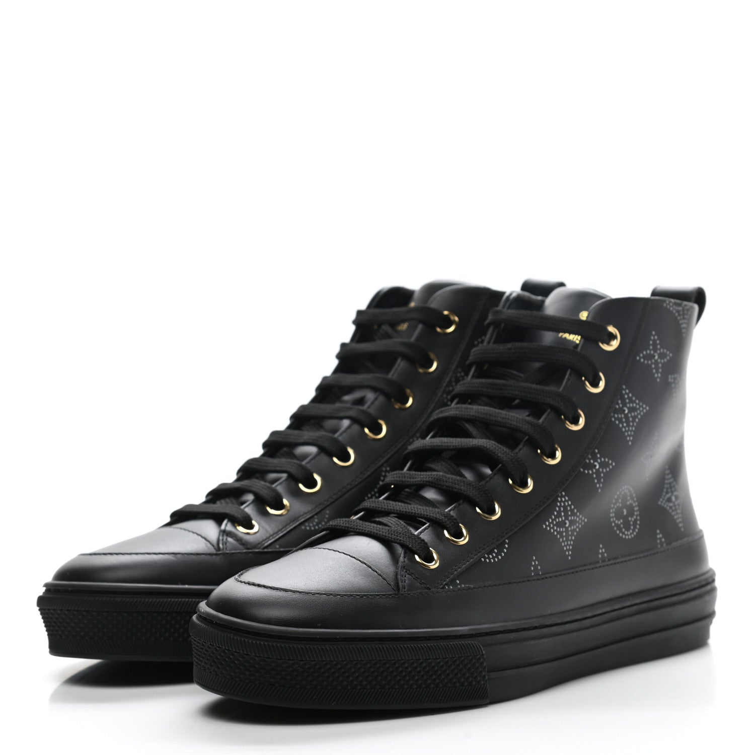 Louis Vuitton Calfskin Monogram Stellar Sneaker Boots 36 Black White 3 of 8