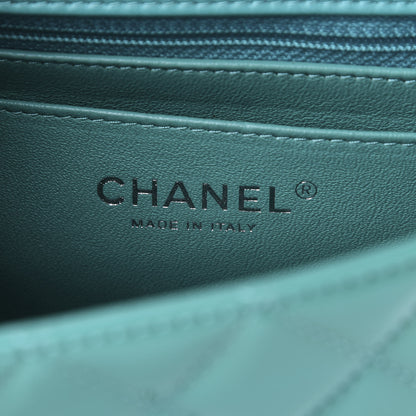 Chanel Patent Calfskin Quilted Mini Rectangular Flap Green 6 of 12