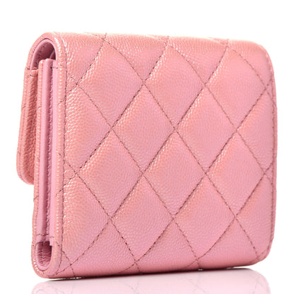 Chanel Iridescent Caviar Small Quilted Flap Wallet Rose Pink 3 of 7