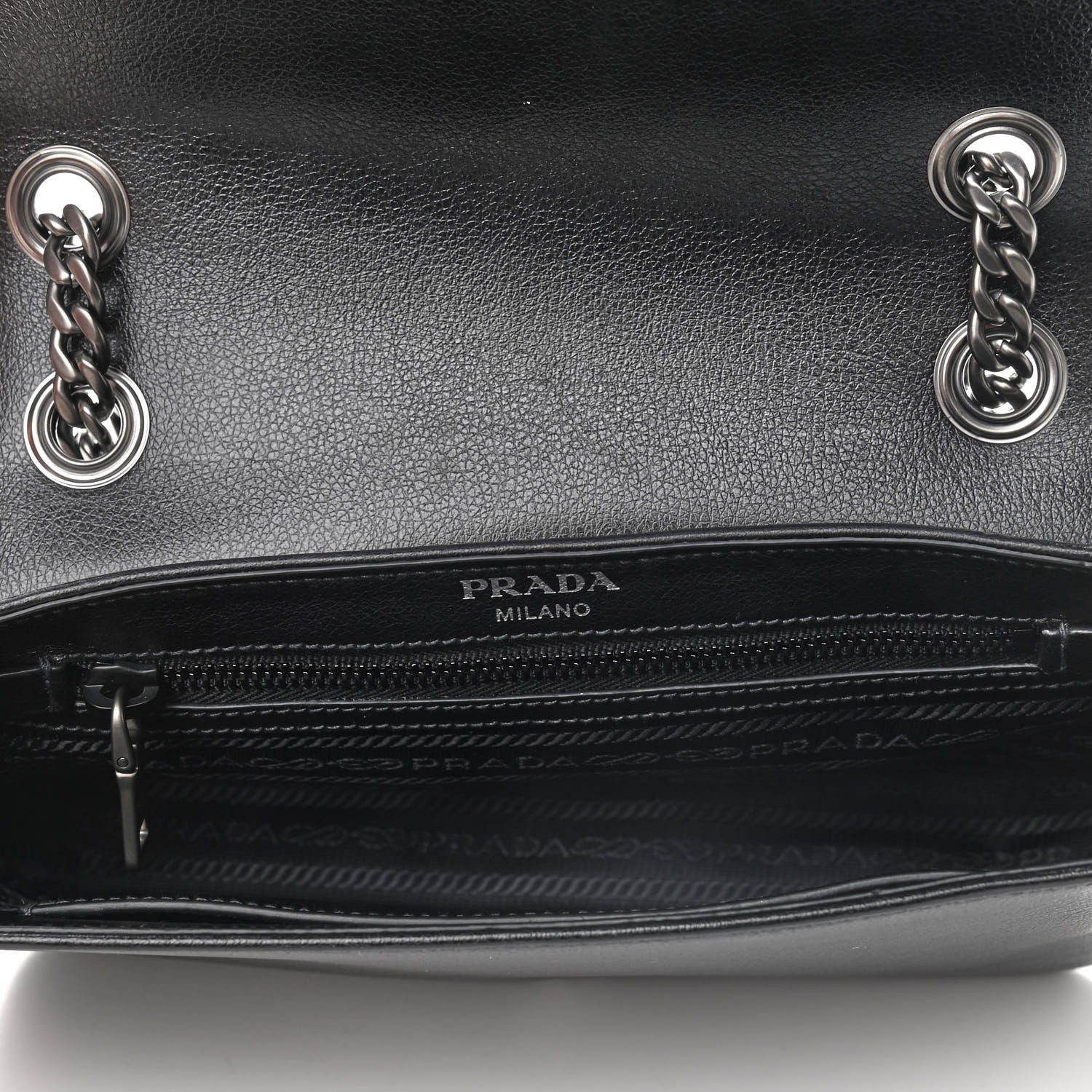 Prada Glace Calfskin Studded Crossbody Black 5 of 9