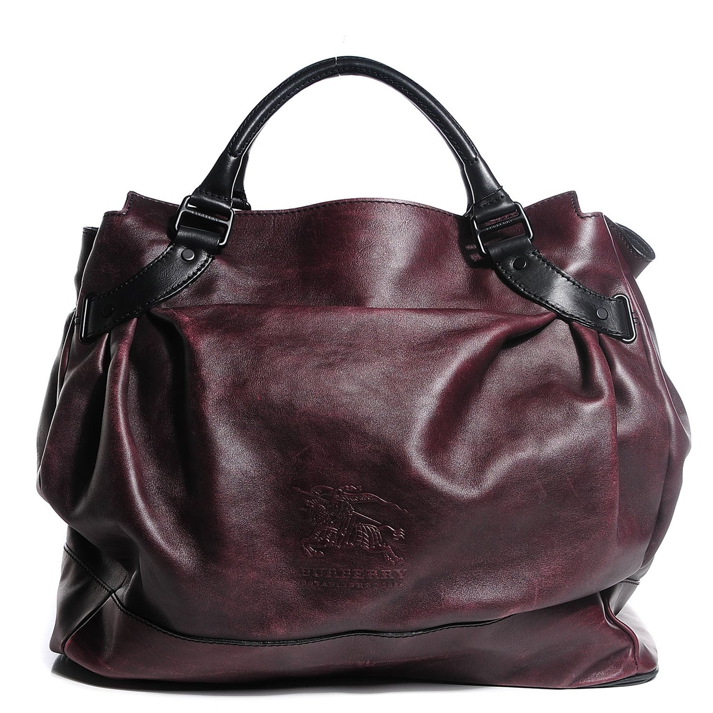 Burnished Leather Woolf Tote Dark Burgundy