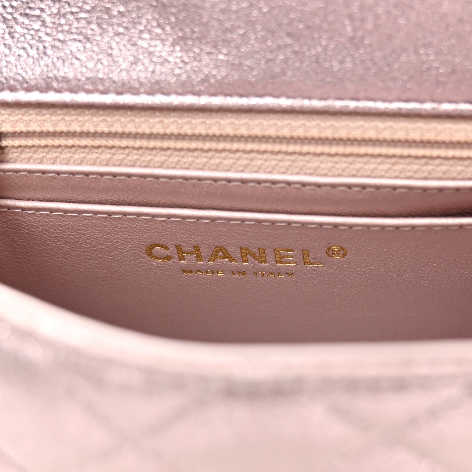 Chanel Metallic Lambskin Quilted Mini Square Flap Pink 6 of 12