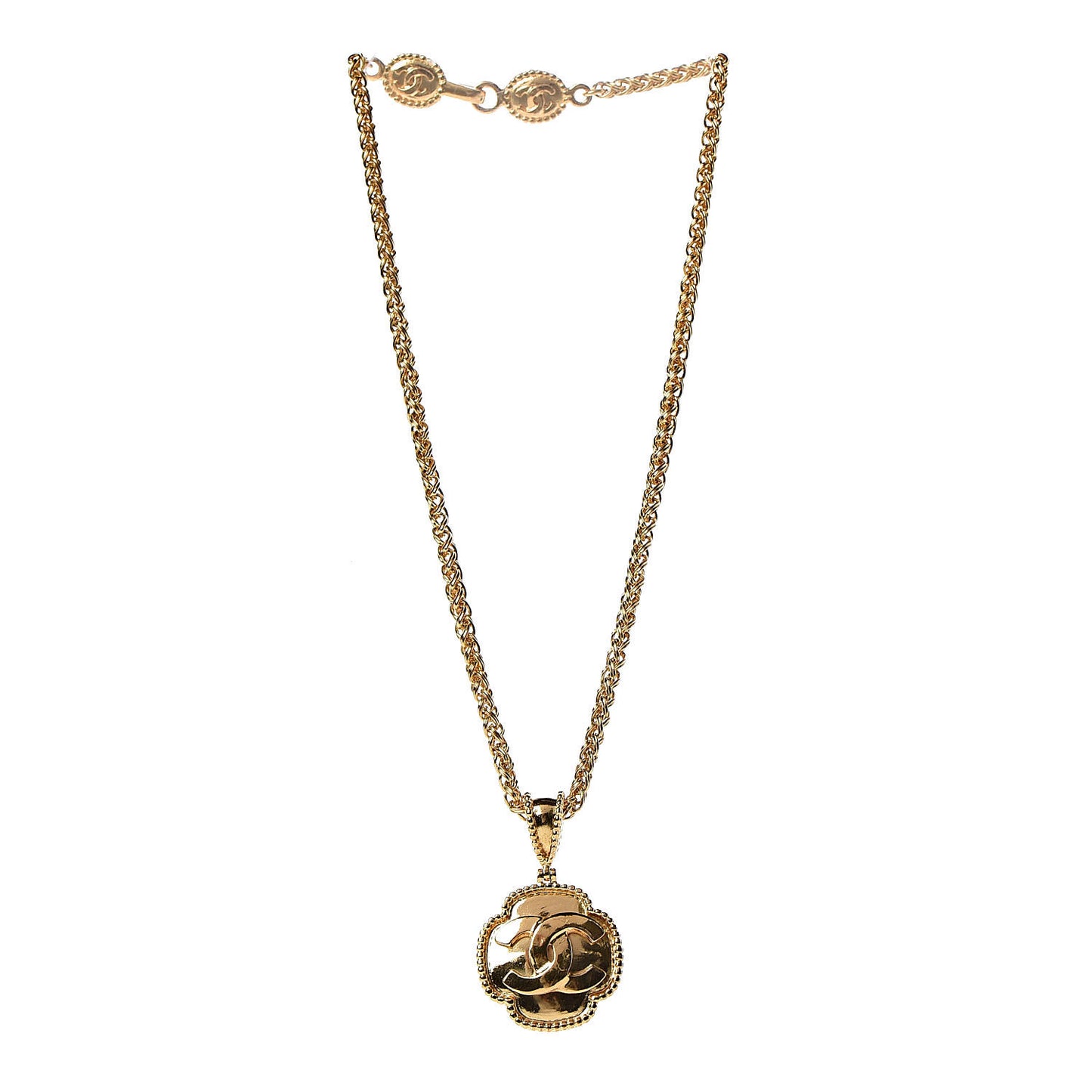 CC Chain Pendant Necklace Gold