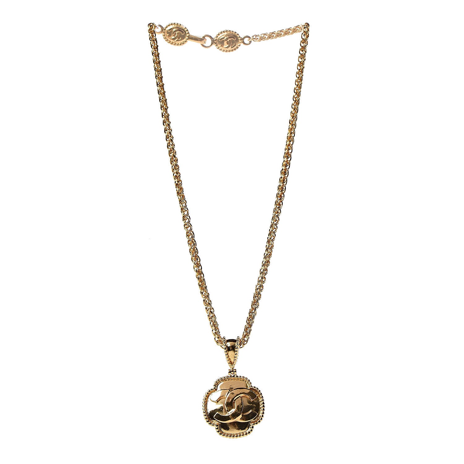 Chanel CC Chain Pendant Necklace Gold 3 of 6