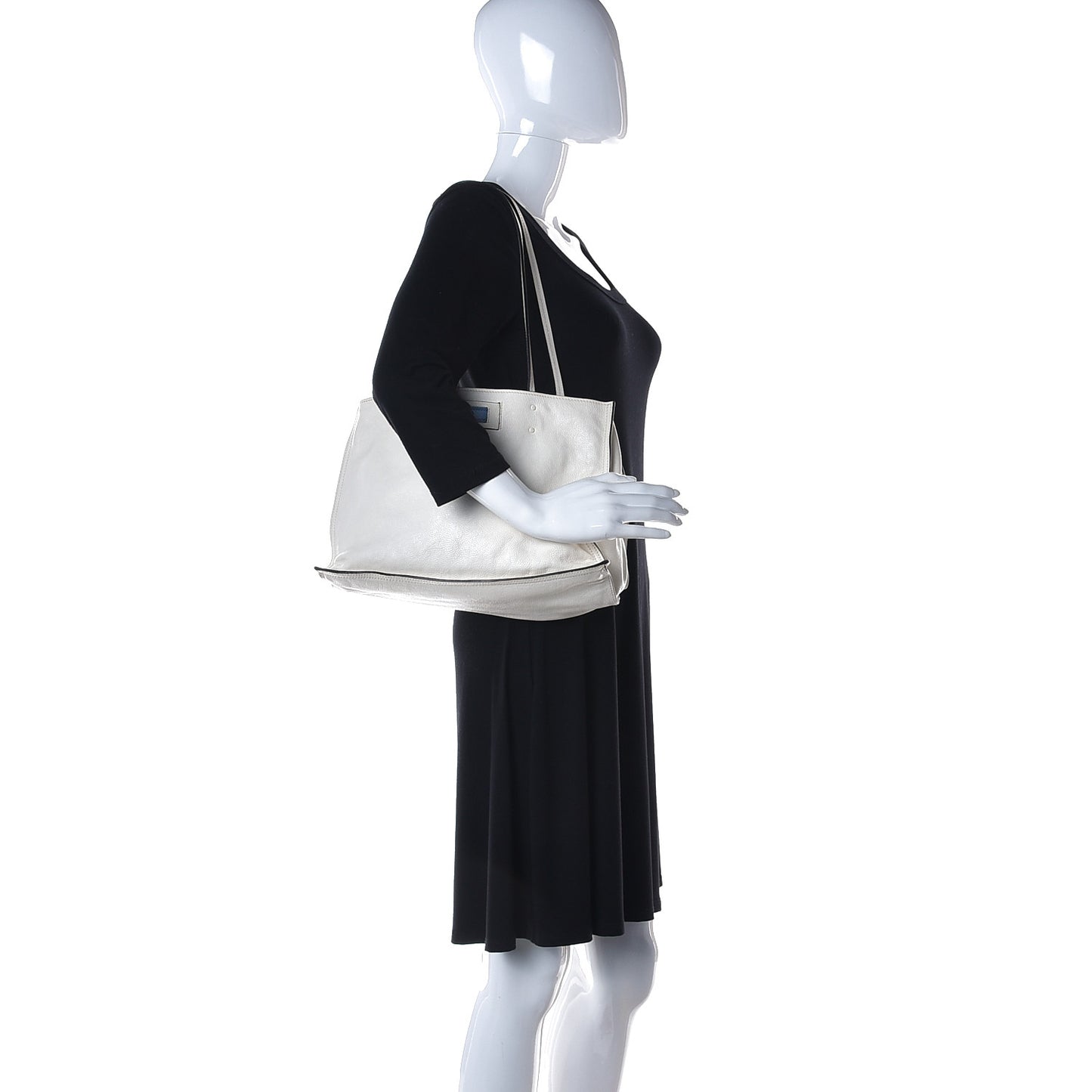 Glace Calf Etiquette Tote Bianco Astra