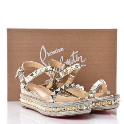 Christian Louboutin Calfskin Cubiste Pyraclou 60 Platform Sandals 36 Platine 8 of 8
