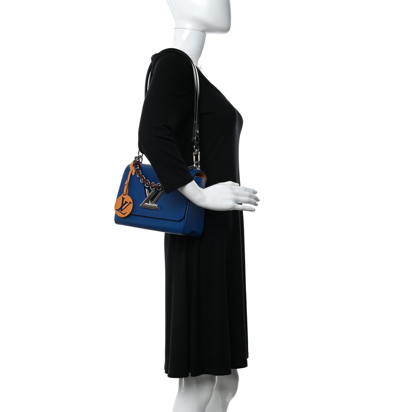 Epi Twist Braided Strap Shoulder Bag MM Bleu Roi