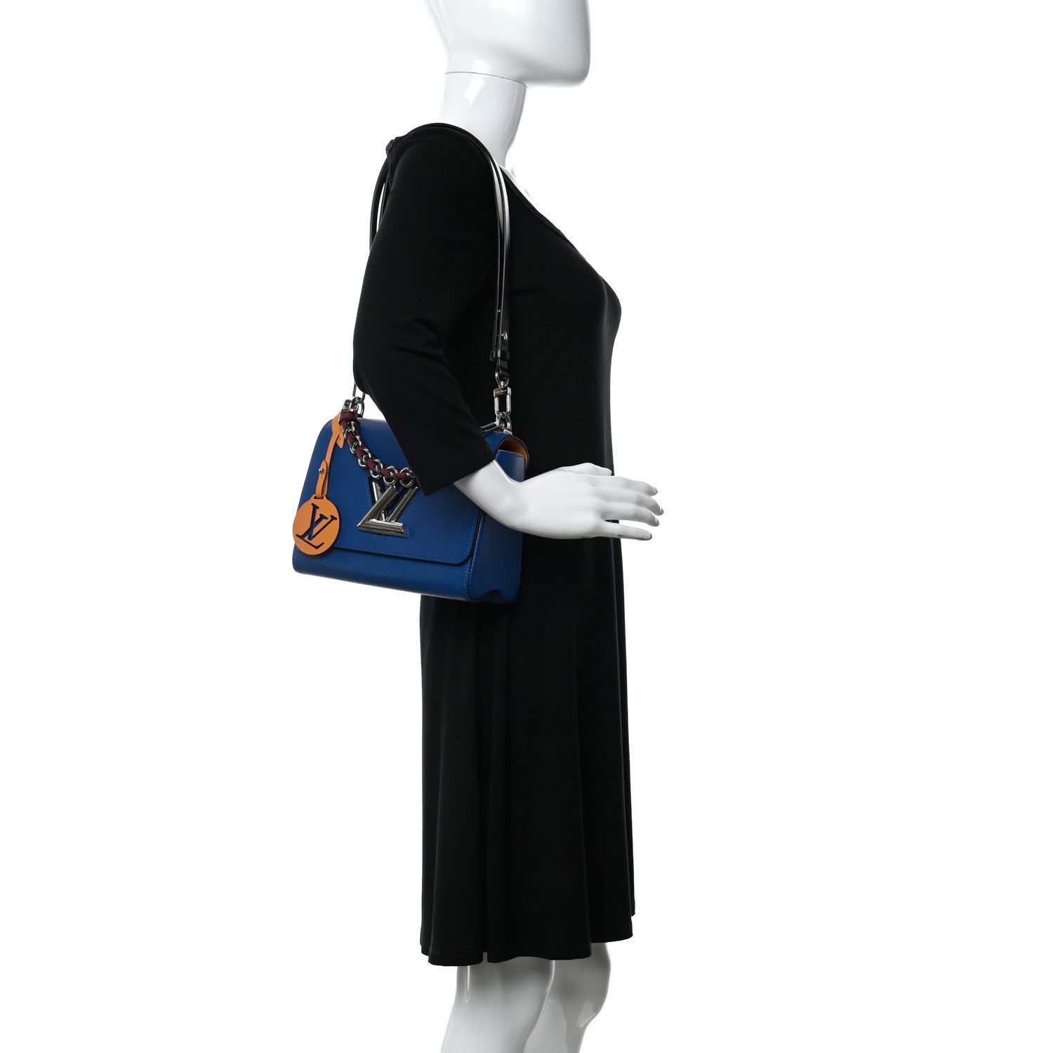 Louis Vuitton Epi Twist Braided Strap Shoulder Bag MM Bleu Roi 2 of 11
