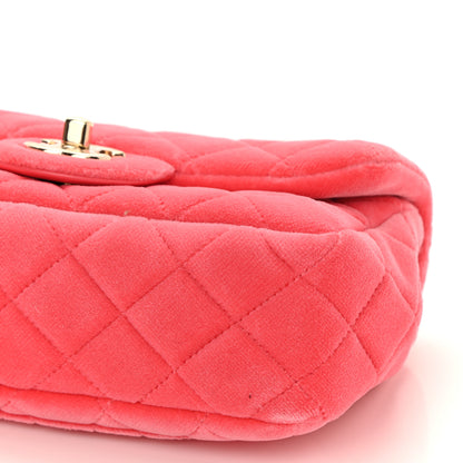 Chanel Velvet Quilted Mini Rectangular Pearl Crush Flap Coral 10 of 10