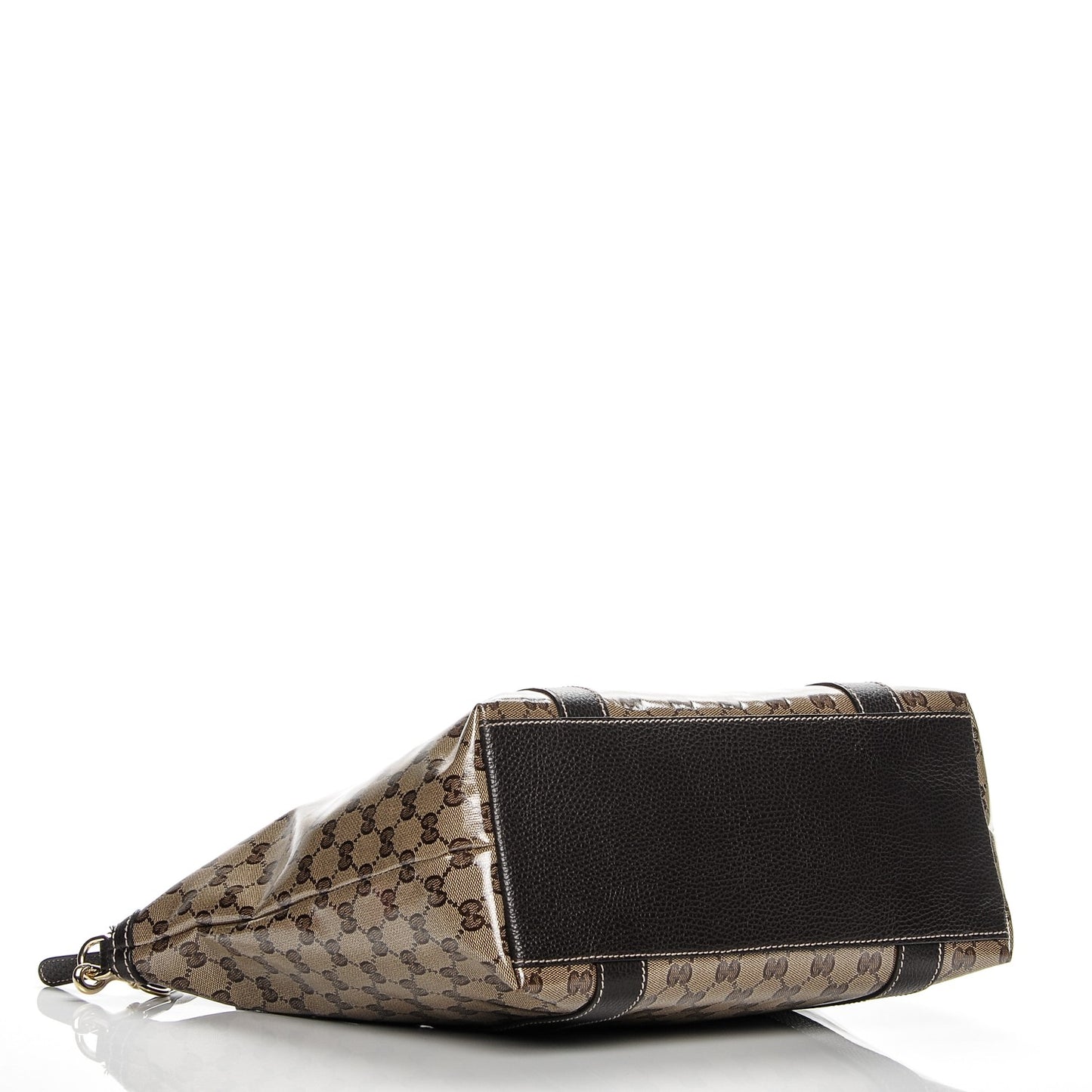Crystal Monogram Bamboo Tote Dark Brown