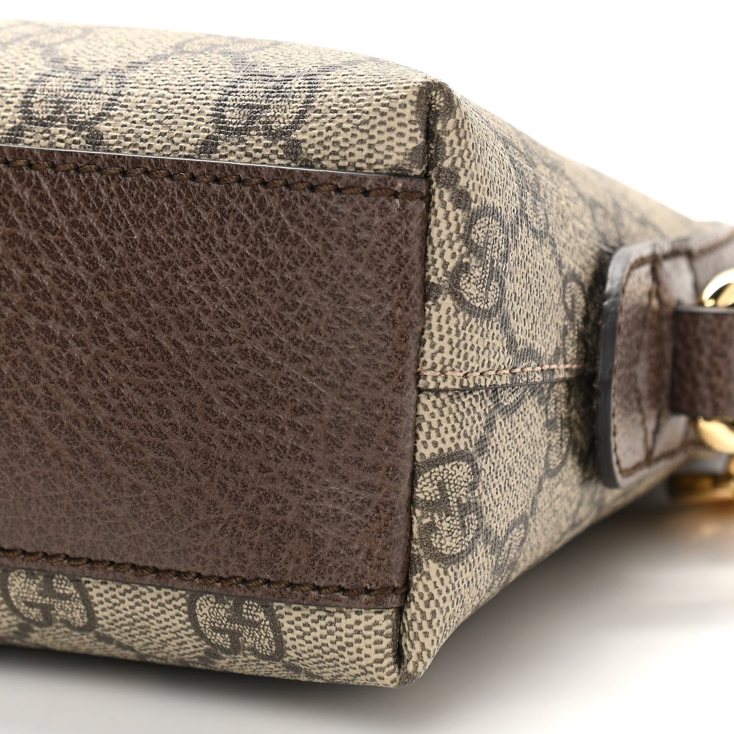 Gucci GG Supreme Monogram Textured Dollar Calfskin Web Small Ophidia Dome Shoulder Bag Beige Ebony New Acero 10 of 10