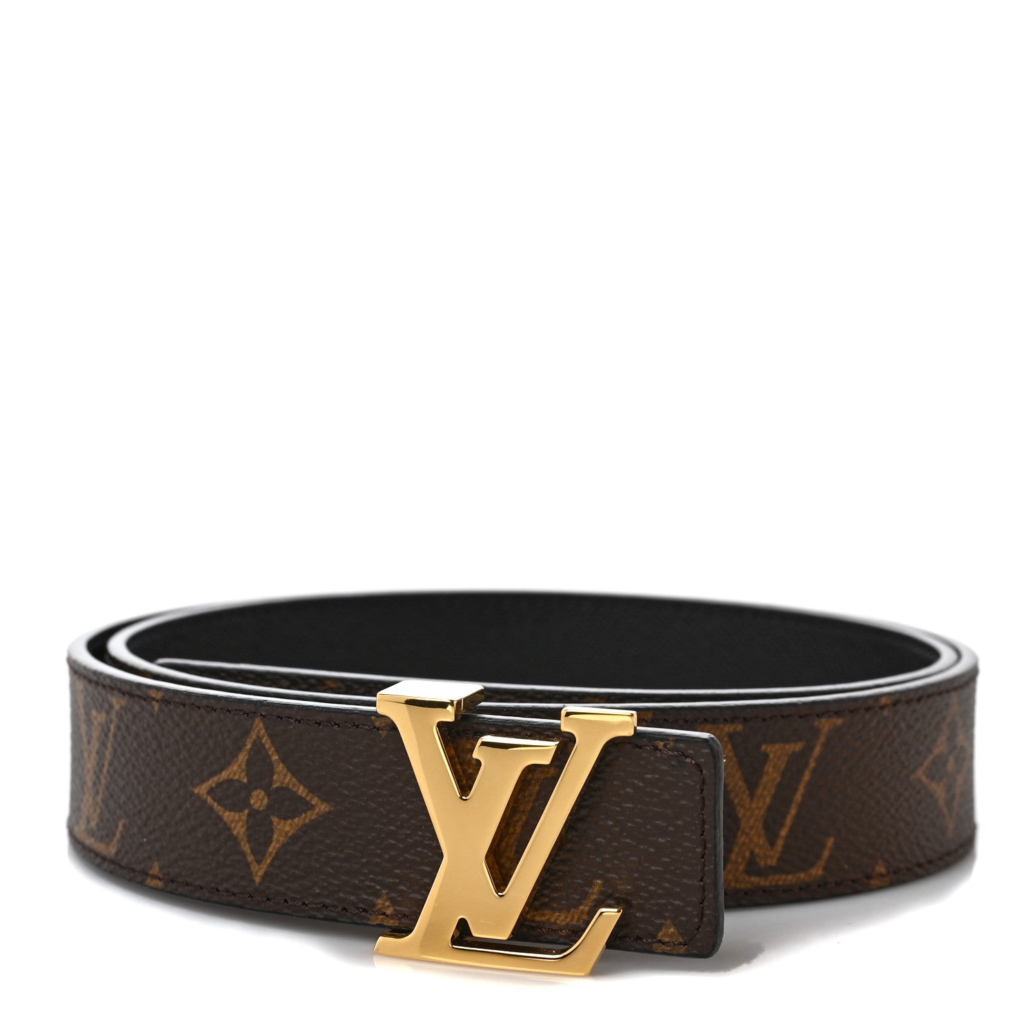 Louis Vuitton Calfskin Monogram 30mm LV Initiales Reversible Belt 75 30 Black 1 of 5