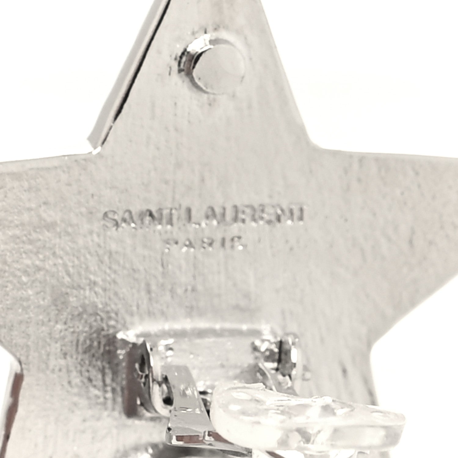 Saint Laurent Crystal Shooting Star Fringe Clip On Earrings Silver 4 of 4