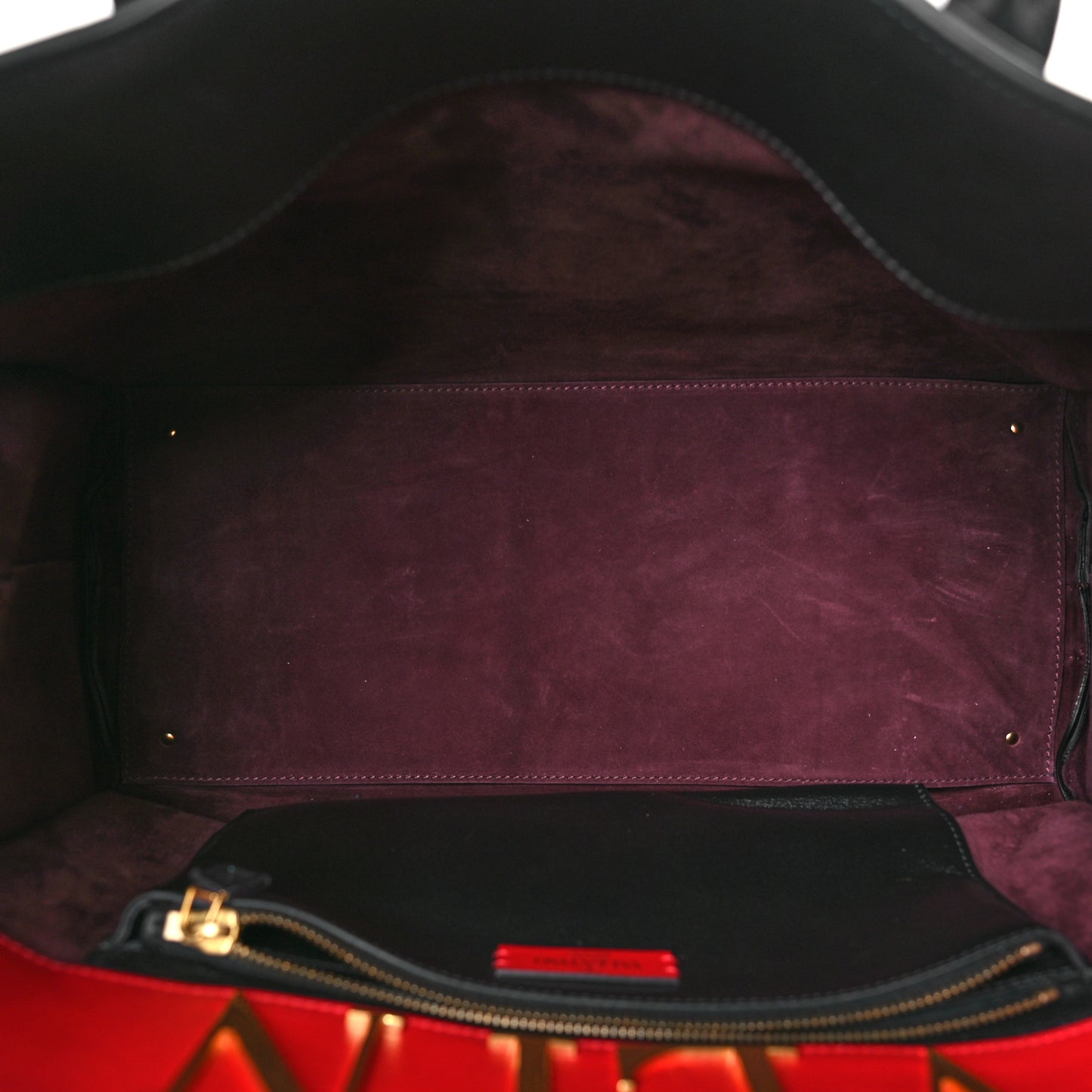 Smooth Calfskin Soul Tote Black Red
