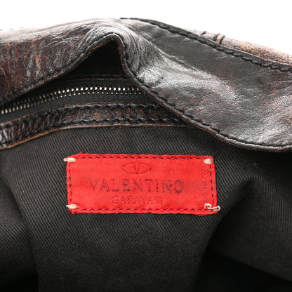 Valentino Garavani Distressed Calfskin VLogo Shoulder Bag Brown 6 of 25