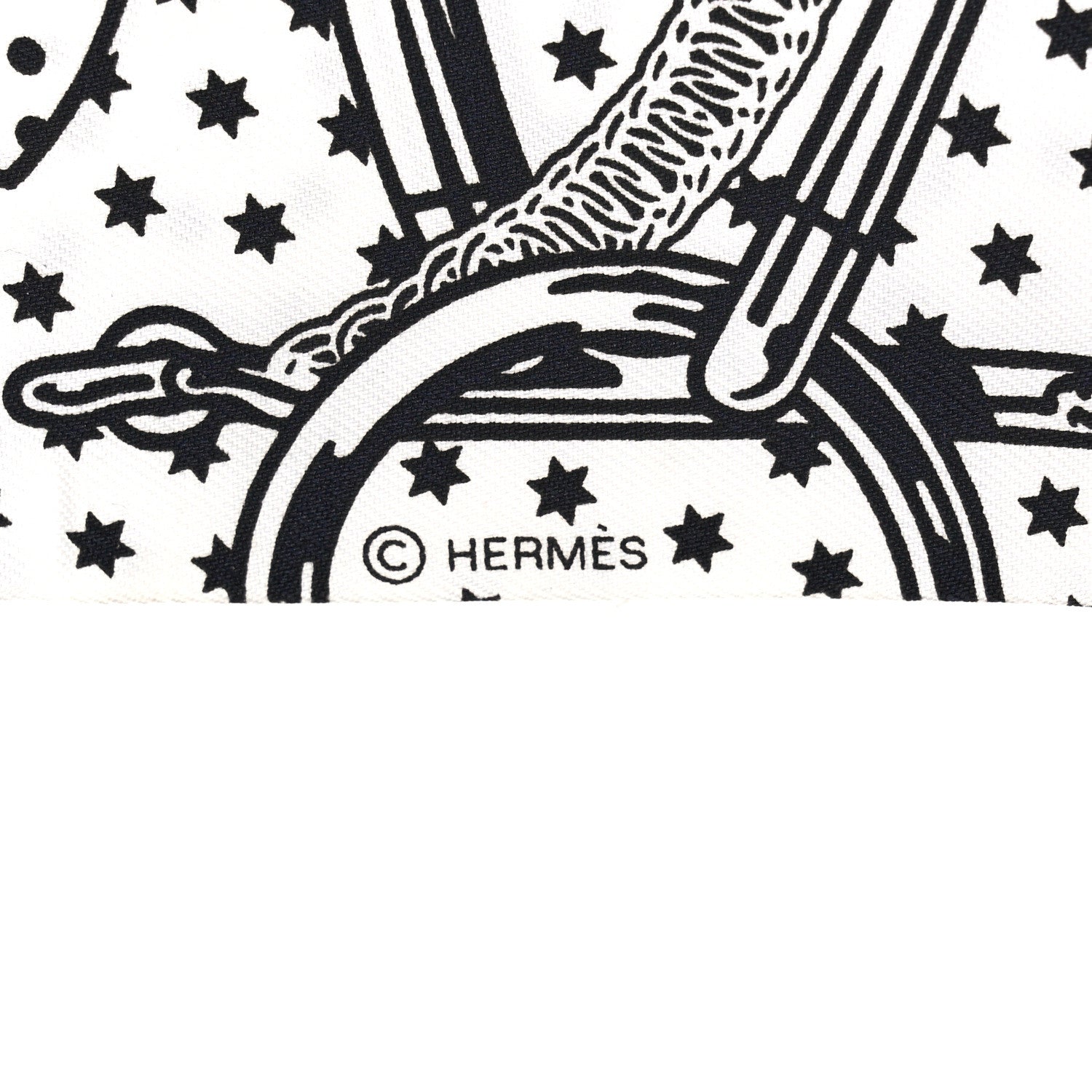 Hermes Silk Eperon d'Or Cut Twilly White Marine Black 3 of 6