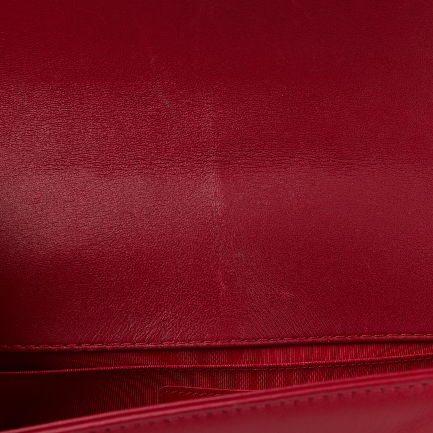 Lambskin Quilted Medium Boy Flap Black Red