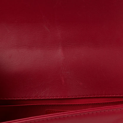 Chanel Lambskin Quilted Medium Boy Flap Black Red 12 of 14