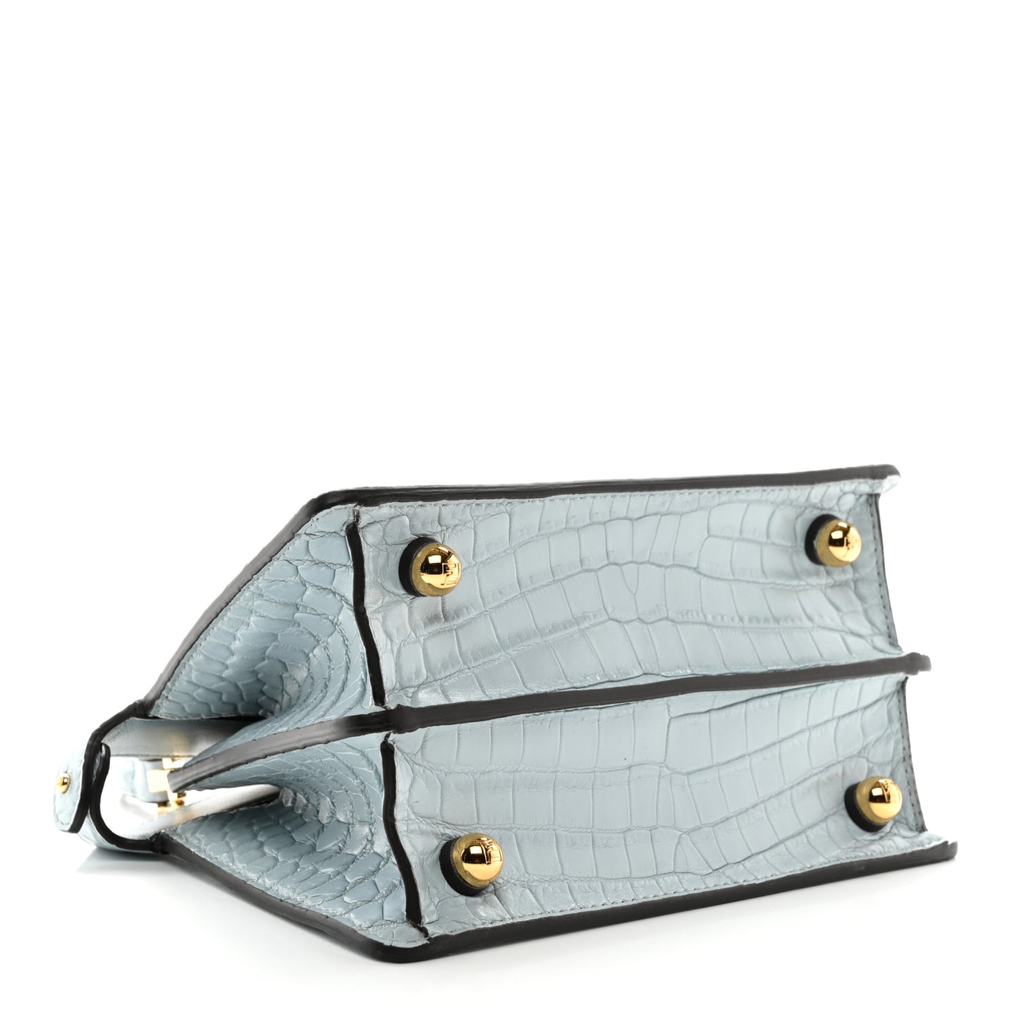 Shiny Crocodile Petite Peekaboo I SEE U Satchel Light Blue