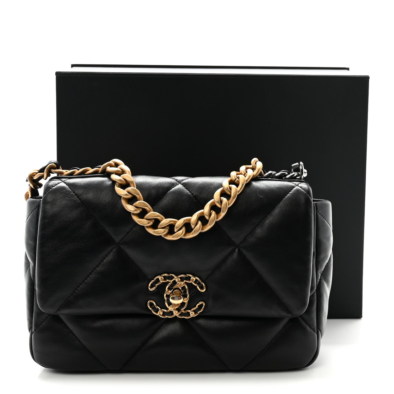 Chanel Lambskin Quilted Medium Chanel 19 Flap Black 11 of 11
