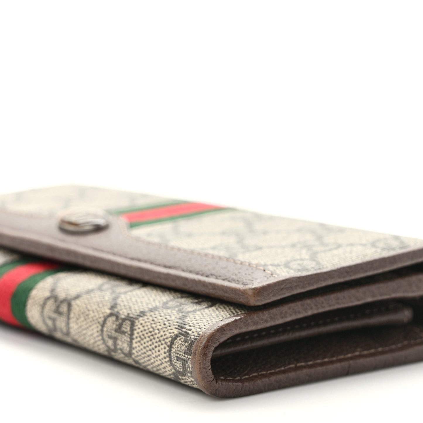 GG Supreme Monogram Web Ophidia Wallet On Chain Brown