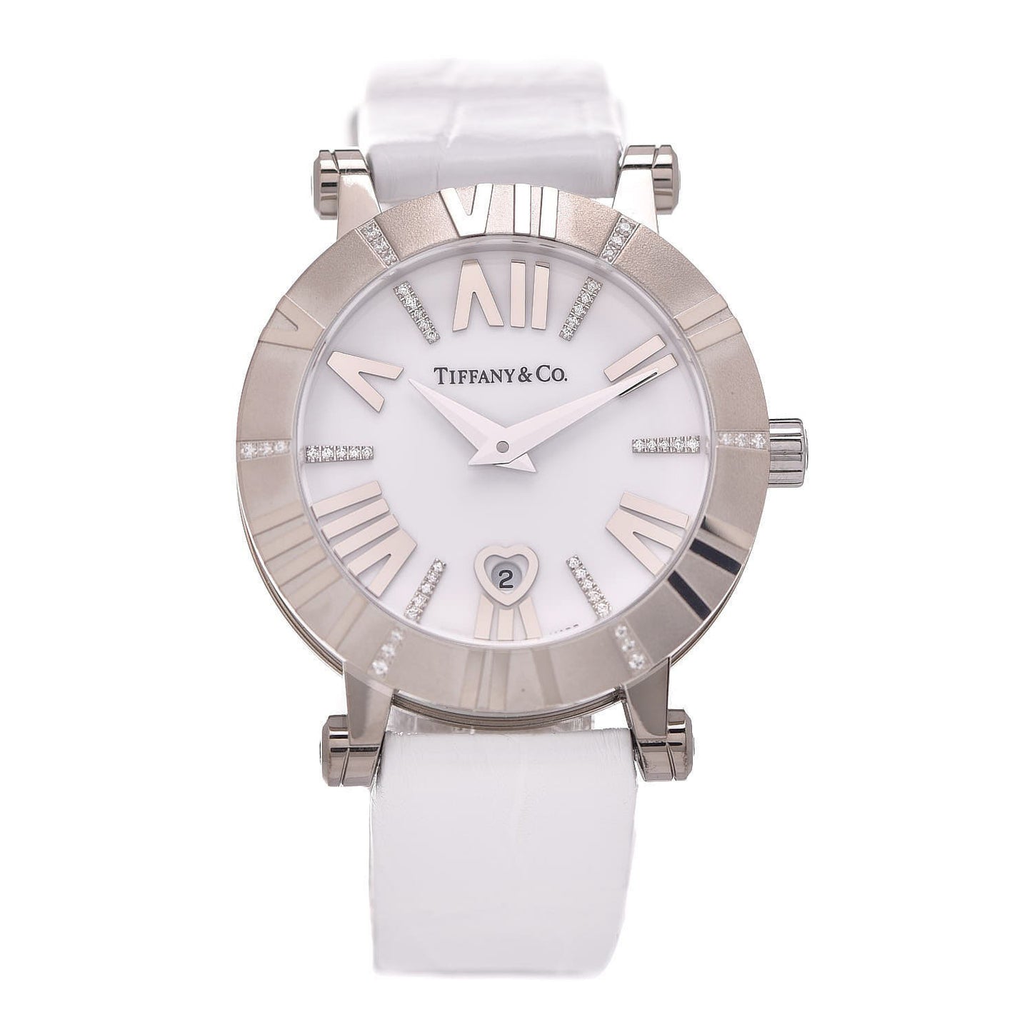 18K White Gold Alligator Diamond 30mm Atlas Quartz Watch