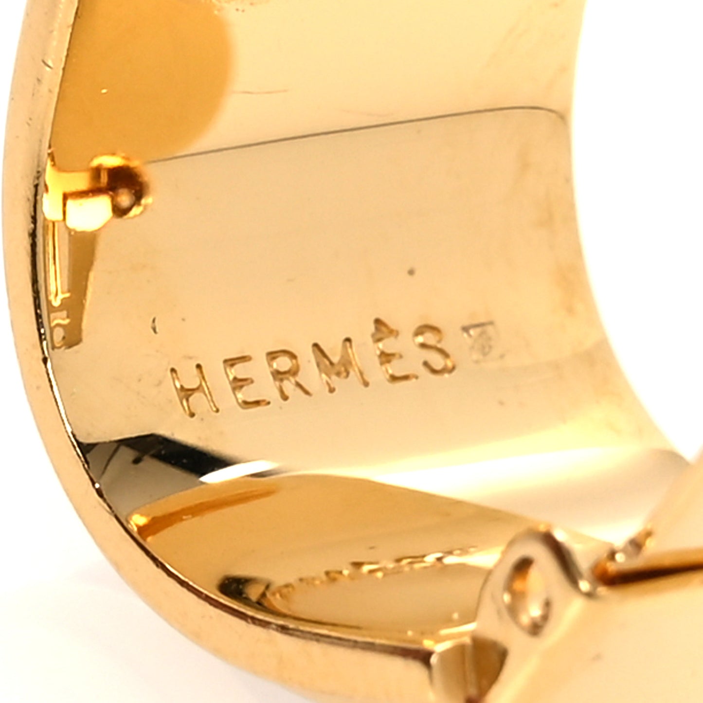 Printed Enamel Clip On Earrings Gold