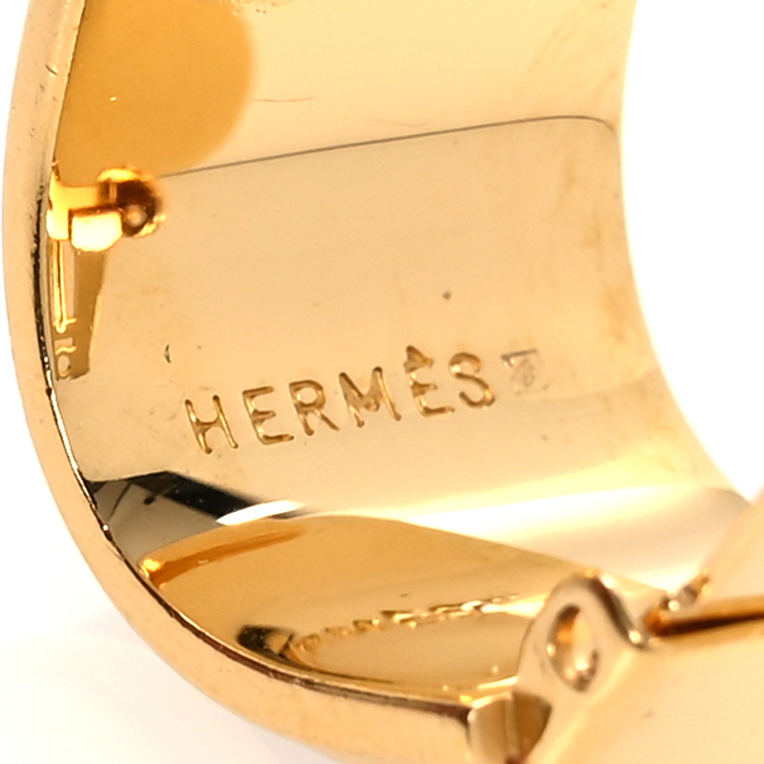 Hermes Printed Enamel Clip On Earrings Gold 4 of 4