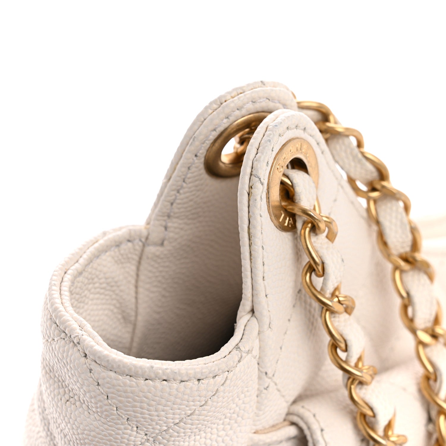 Chanel Caviar Quilted Small Wavy CC Hobo White 13 of 14